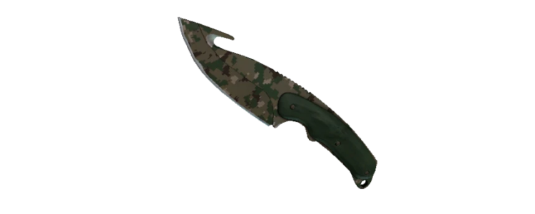 Нож с лезвием-крюком | Пиксельный камуфляж «Лес» (MW)