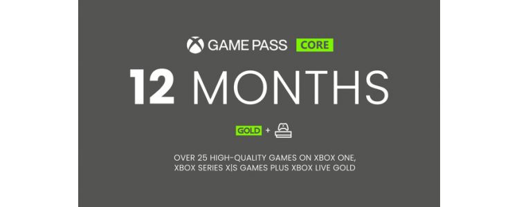 Xbox Game Pass Core 12 Month